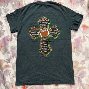 Football mom t-shirts (2) both size Small - Gildan brand - fits XSMALL/SMALL